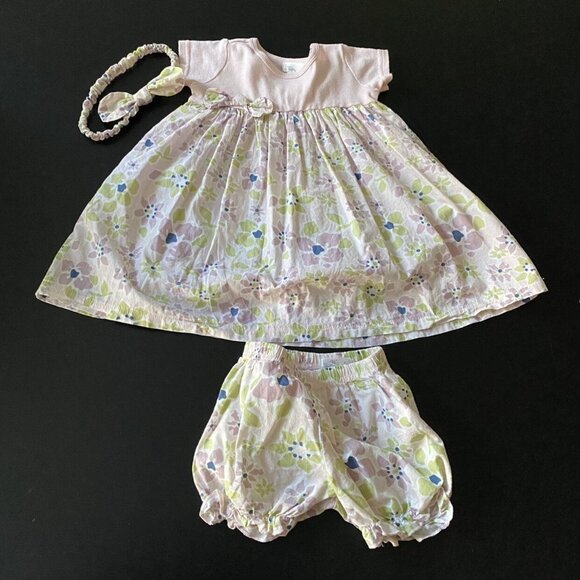Truffles Ruffles Floral Dress Set with Bloomers and Headband - Picture 1 of 9